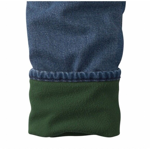 LL Bean Double L Relaxed Fit Green Fleece Lined Denim Jeans Men's Size 40x29 - Picture 8 of 13